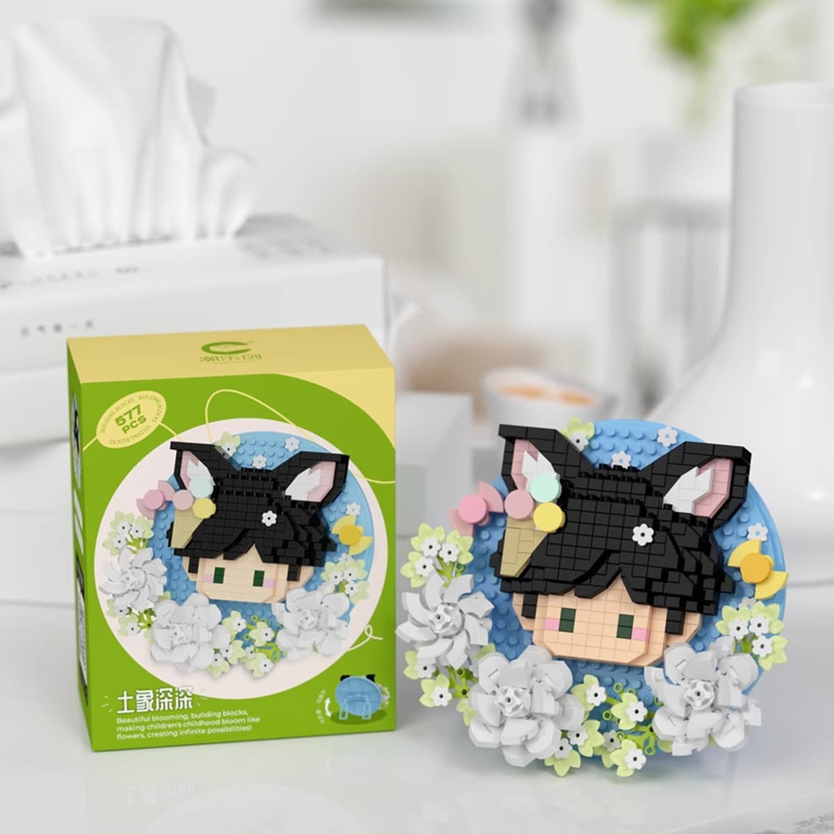 Совместимость с Lego Bar Bar Band Band Band Детская развивающая игрушка Лев Акула Ша Голова Оперная кукла слепая коробка