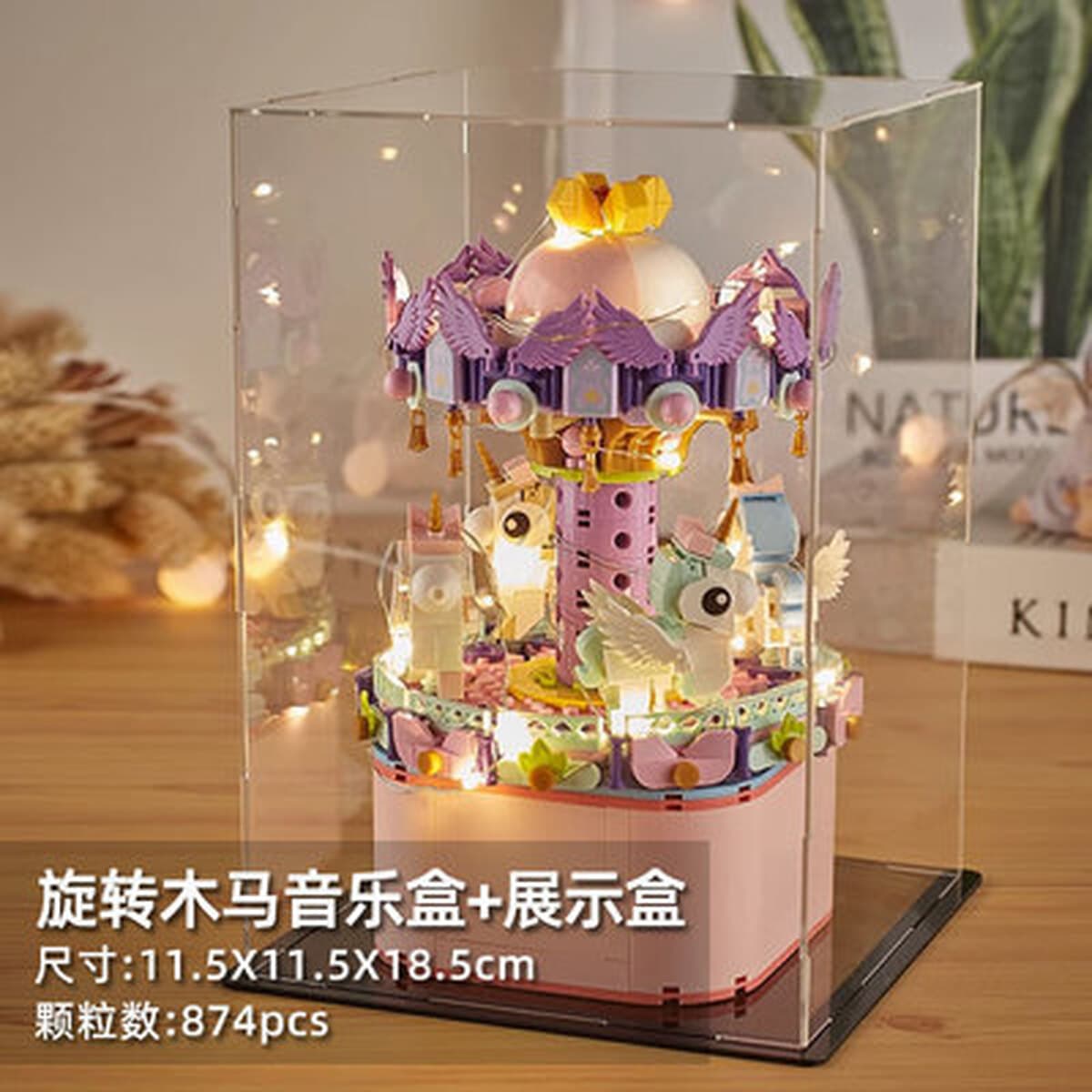 Совместимость с Lego восемь музыкальные шкатулки Карусель Колесо обозрения собрать маленькие гранулы для девочек подарки...