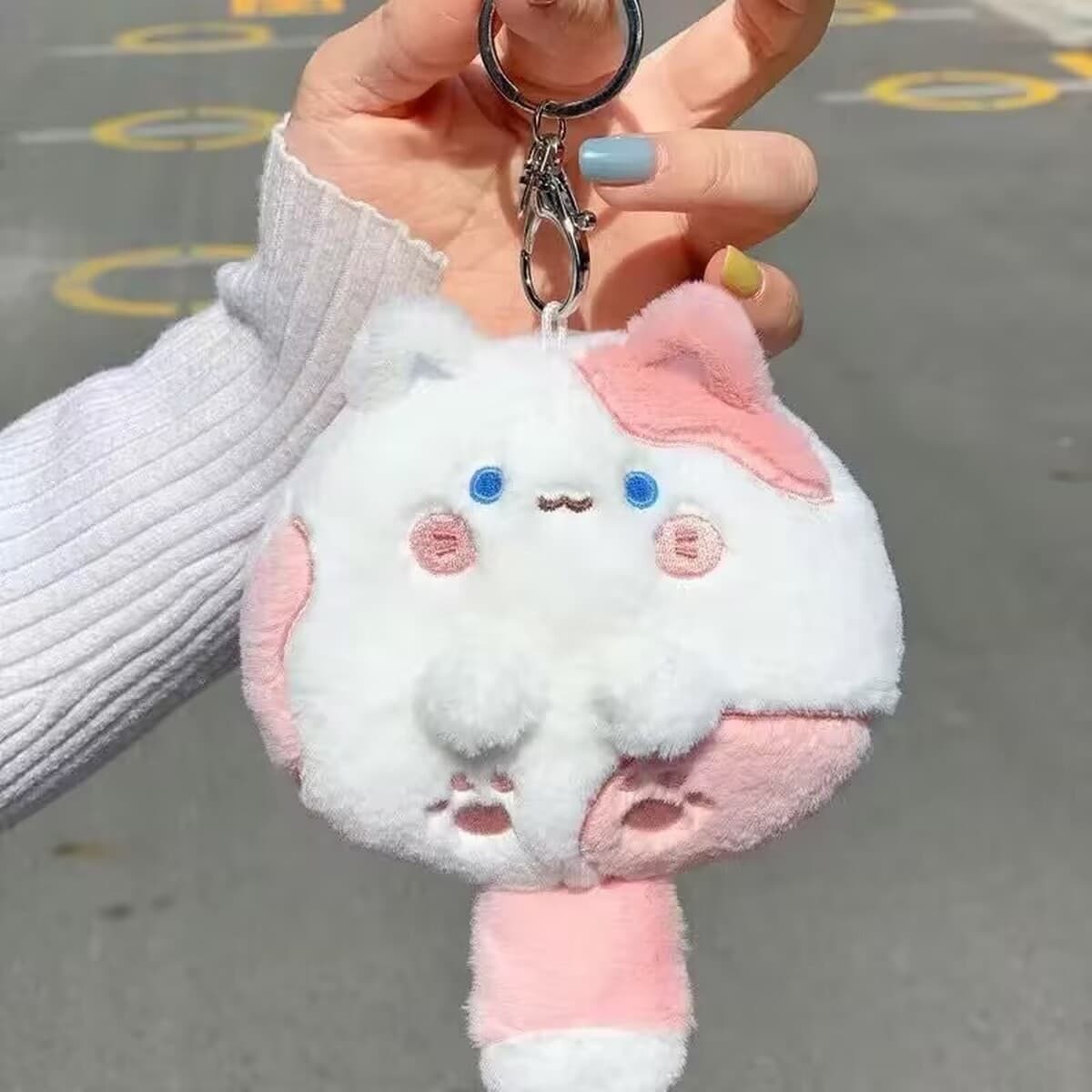 Симпатичная группа мяу вешалка хвост скрипит кошка плюшевые куклы s девушка сердце брелок подарок