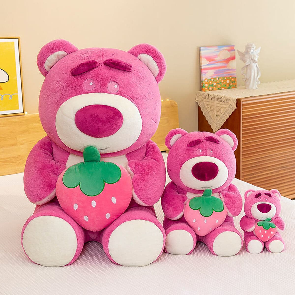 Милый клубничный медведь плюшевая игрушка кукла детская кукла производители оптом 8 дюймов бутик захватить куклу подарок...