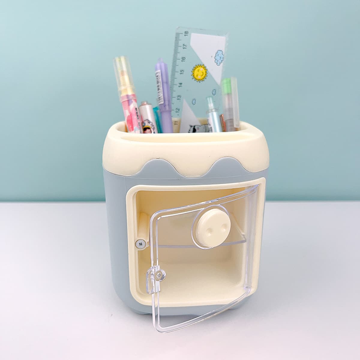 Креативный детский кремовый клей ручной работы держатель для ручек материал сумка студенческий Настольный ящик для хранения...