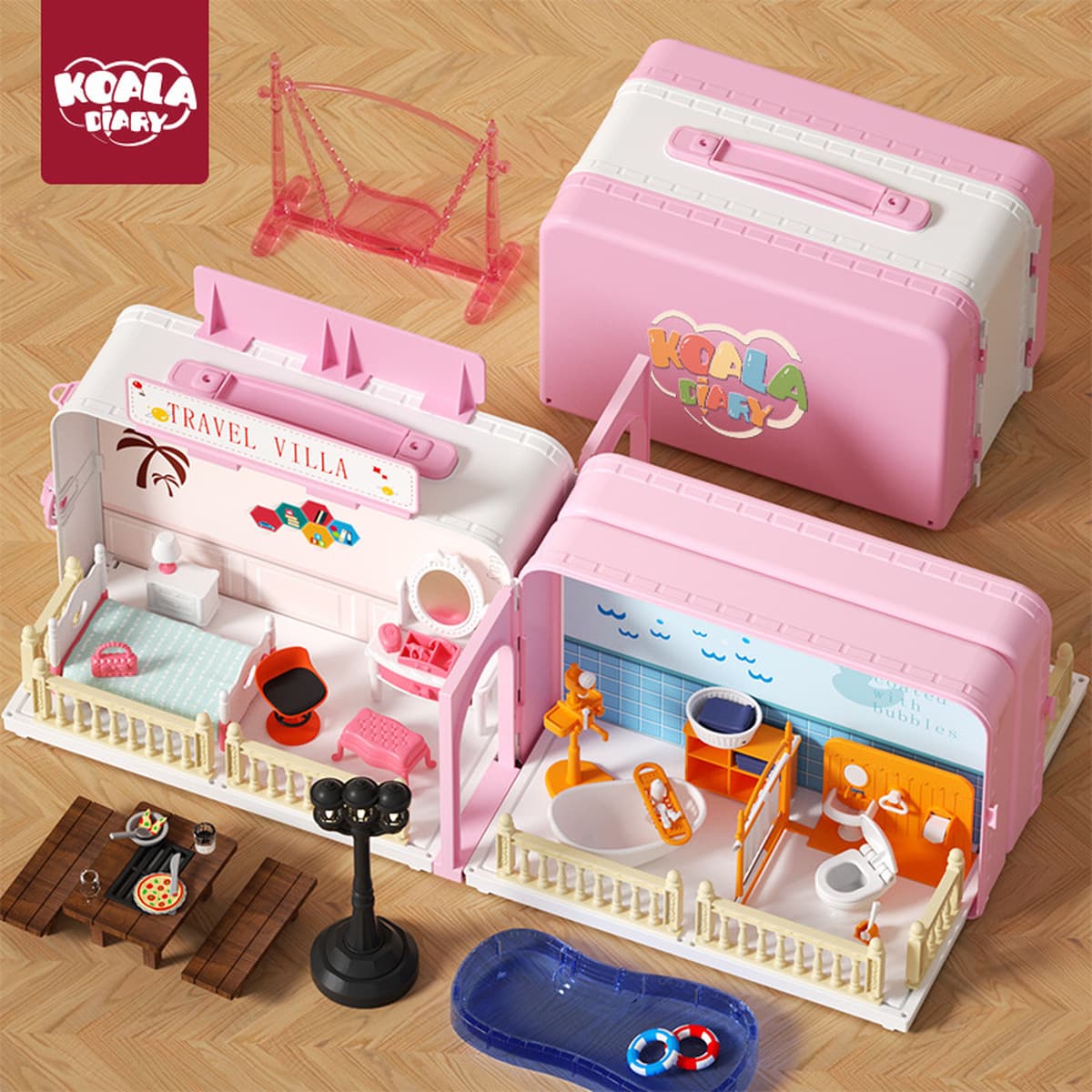 Детские игрушки для девочек: портативный кукольный домик, подарок на день рождения, мебель для кукольного домика, кухонный...