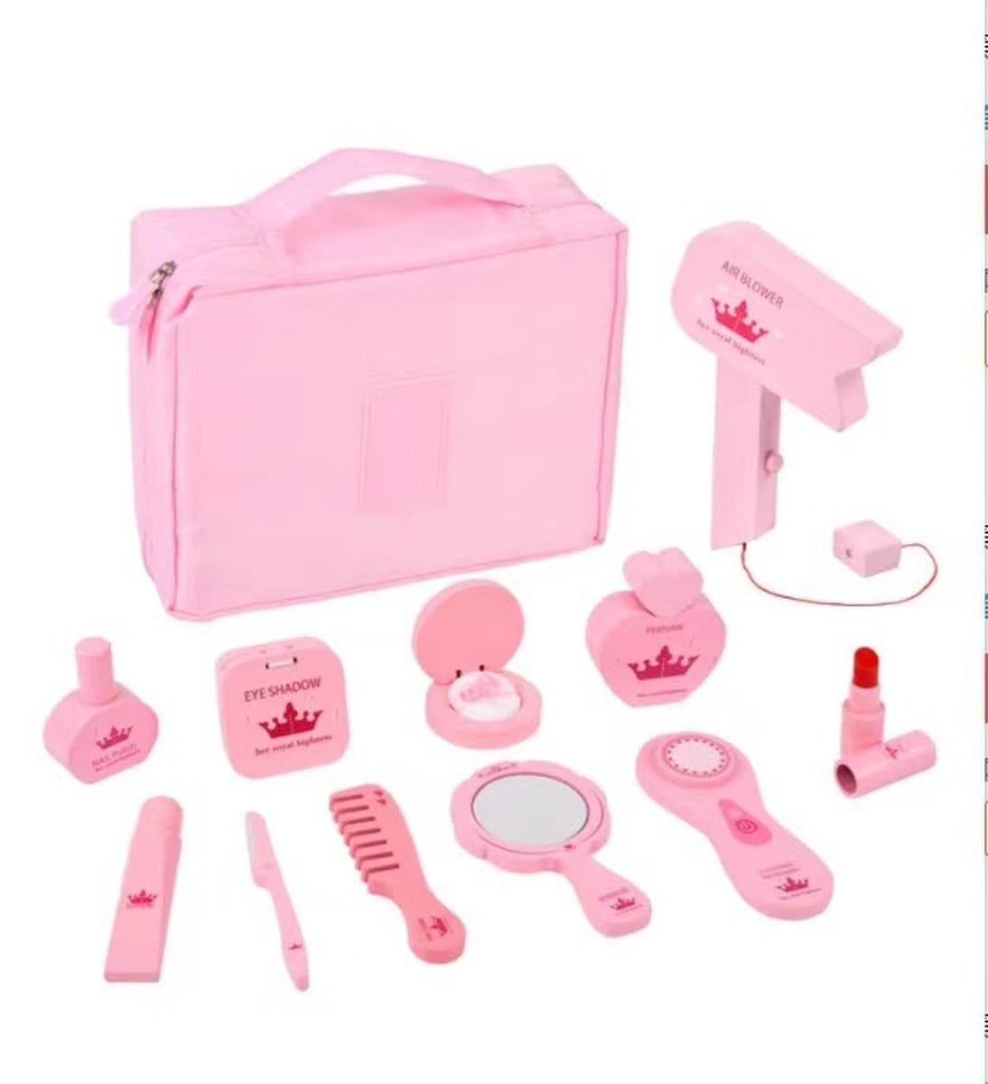Деревянный детский игровой туалетный столик с косметикой для девочек, набор для ролевых игр, мини-комод для хранения...