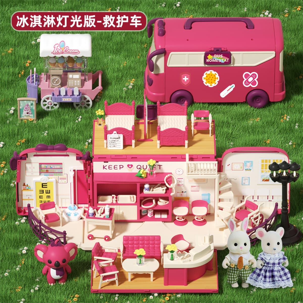 Детские игрушки: автобус для ролевых игр, чемодан-кемпер, кукольный домик для девочек 3-6 лет, портативный, с функцией...