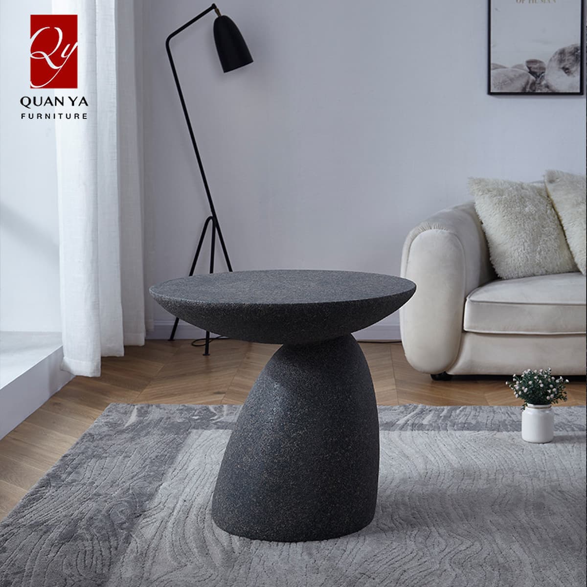 Стеклопластиковый цельный журнальный столик в форме гриба, в скандинавском стиле, для гостиной, приставной столик к дивану,...