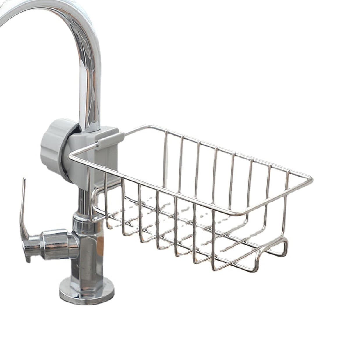Домашняя кухонная стойка для смесителя Раковина Губка Сливная корзина Принадлежности для ванной Стеллаж для хранения в...
