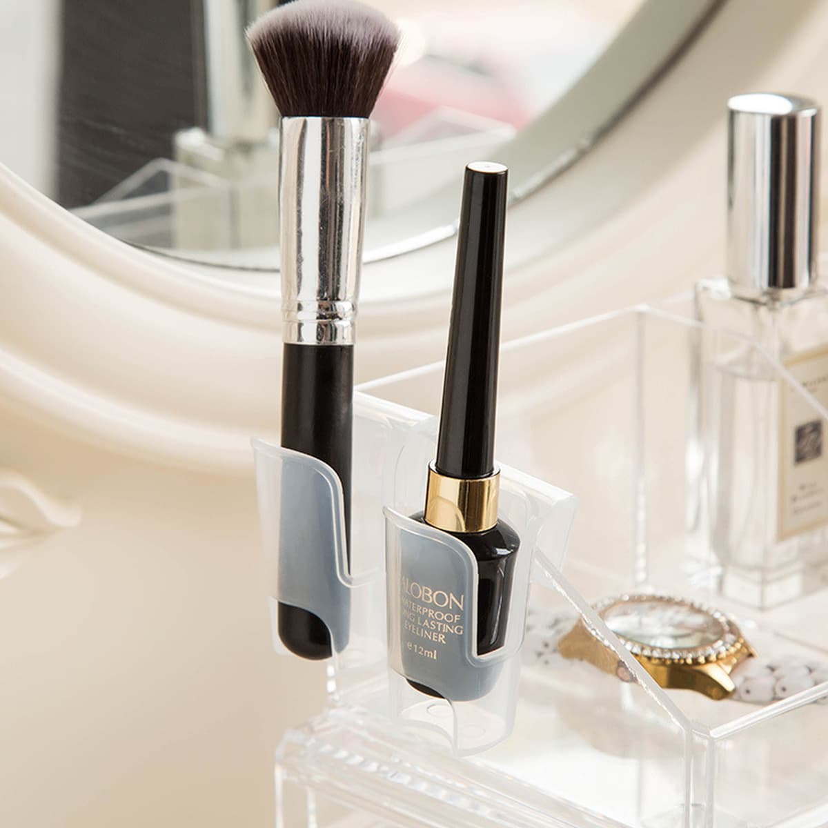 Пластиковая кухонная полка для хранения, японский стиль, для ванной, холодильника, косметики, многофункциональная полка с...