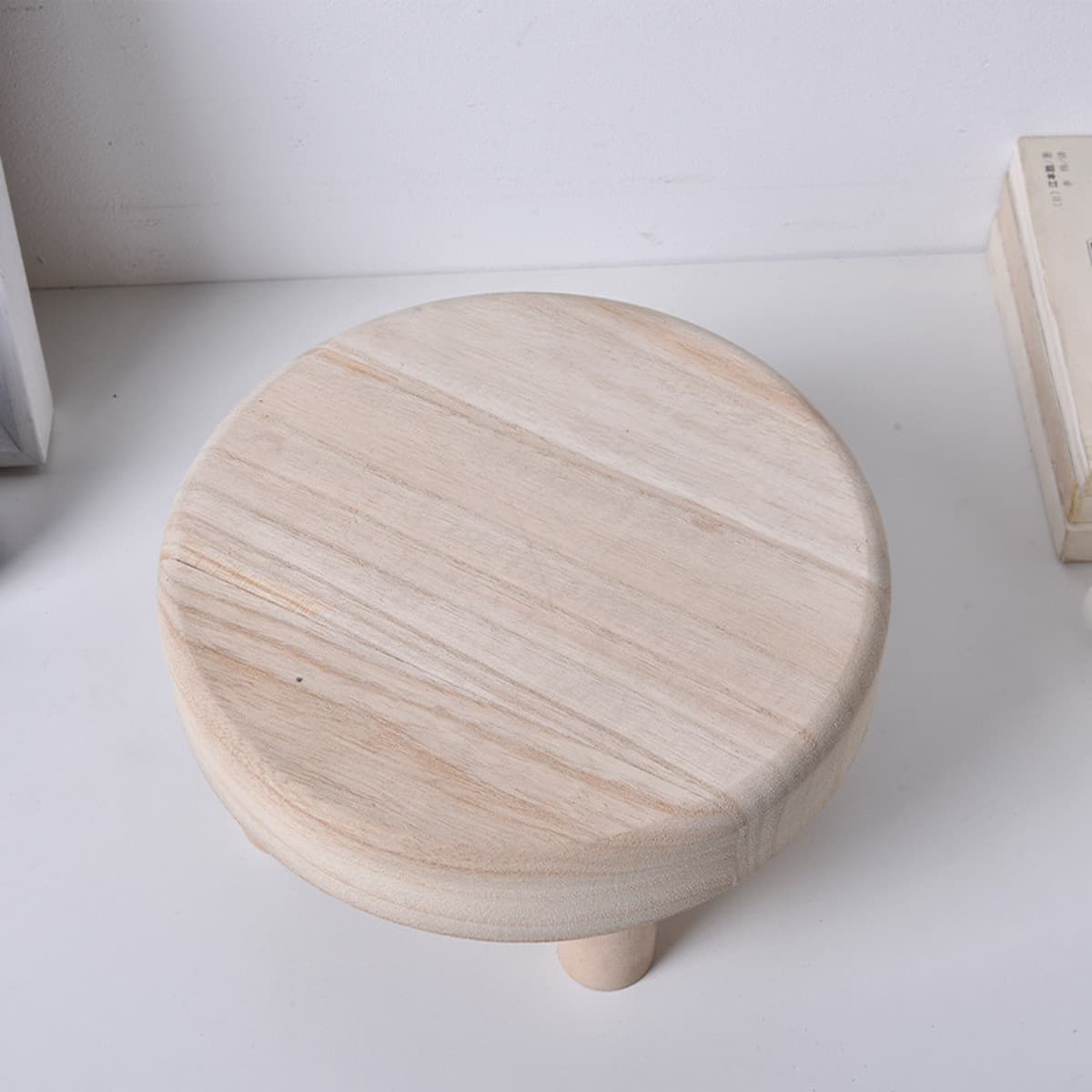 Деревянный небольшой круглый табурет для прихожей, табурет для переобувания, детский табурет для учебы, подставка для цветов...