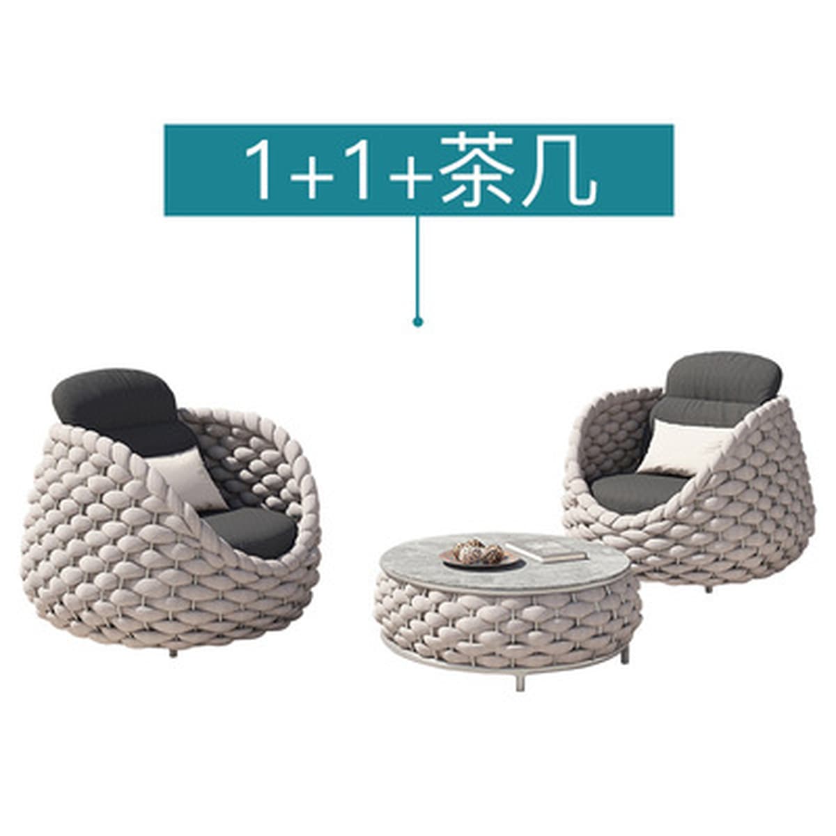 Открытый диван Двор Вилла Балкон Стул из ротанга Журнальный столик Мебель Комбинация Водонепроницаемая Защита от солнца...