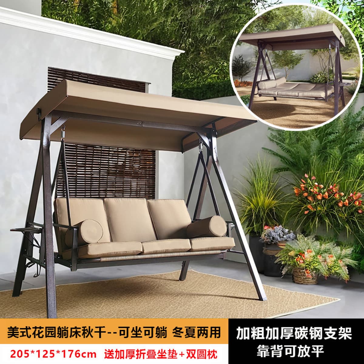 Открытый качели стул Двор Сад отдых подвесной стул Кованое железо качели стул открытый кресло-качалка гамак открытый воздух...