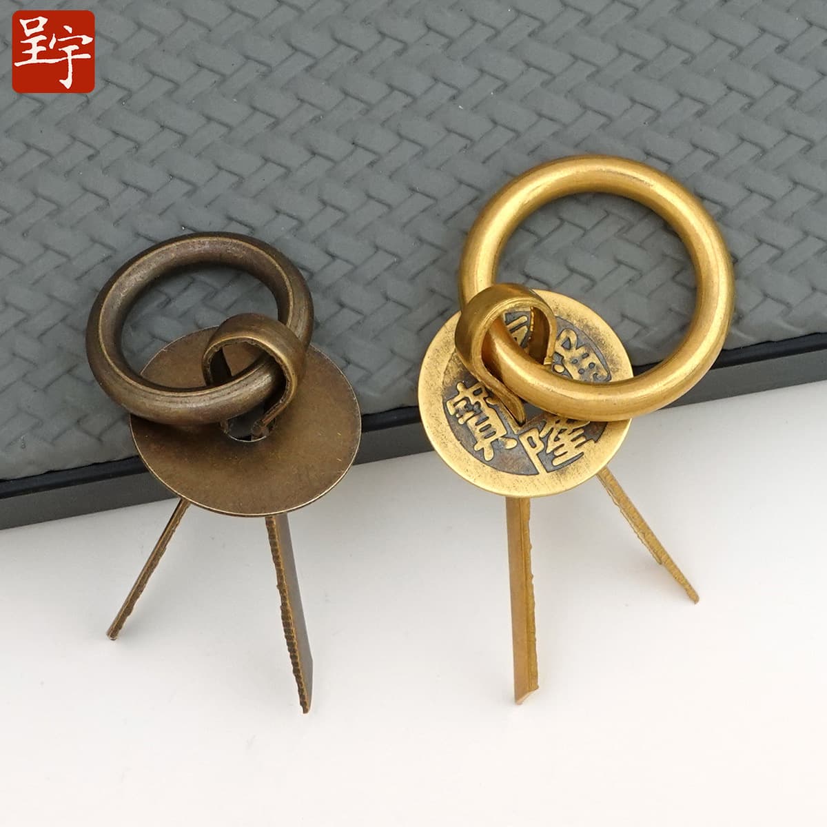 Ретро медные монеты тянуть кольцо классическая мебель медные аксессуары кольца пряжка руки Новый китайский ящик выдвижной...