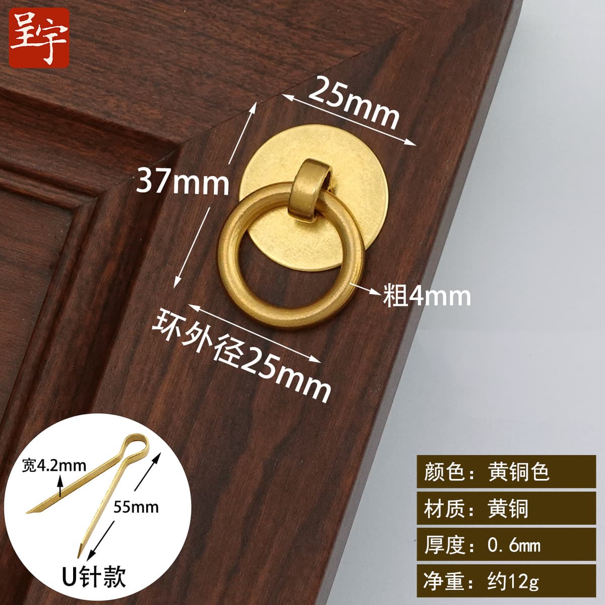 Ретро медные монеты тянуть кольцо классическая мебель медные аксессуары кольца пряжка руки Новый китайский ящик выдвижной...