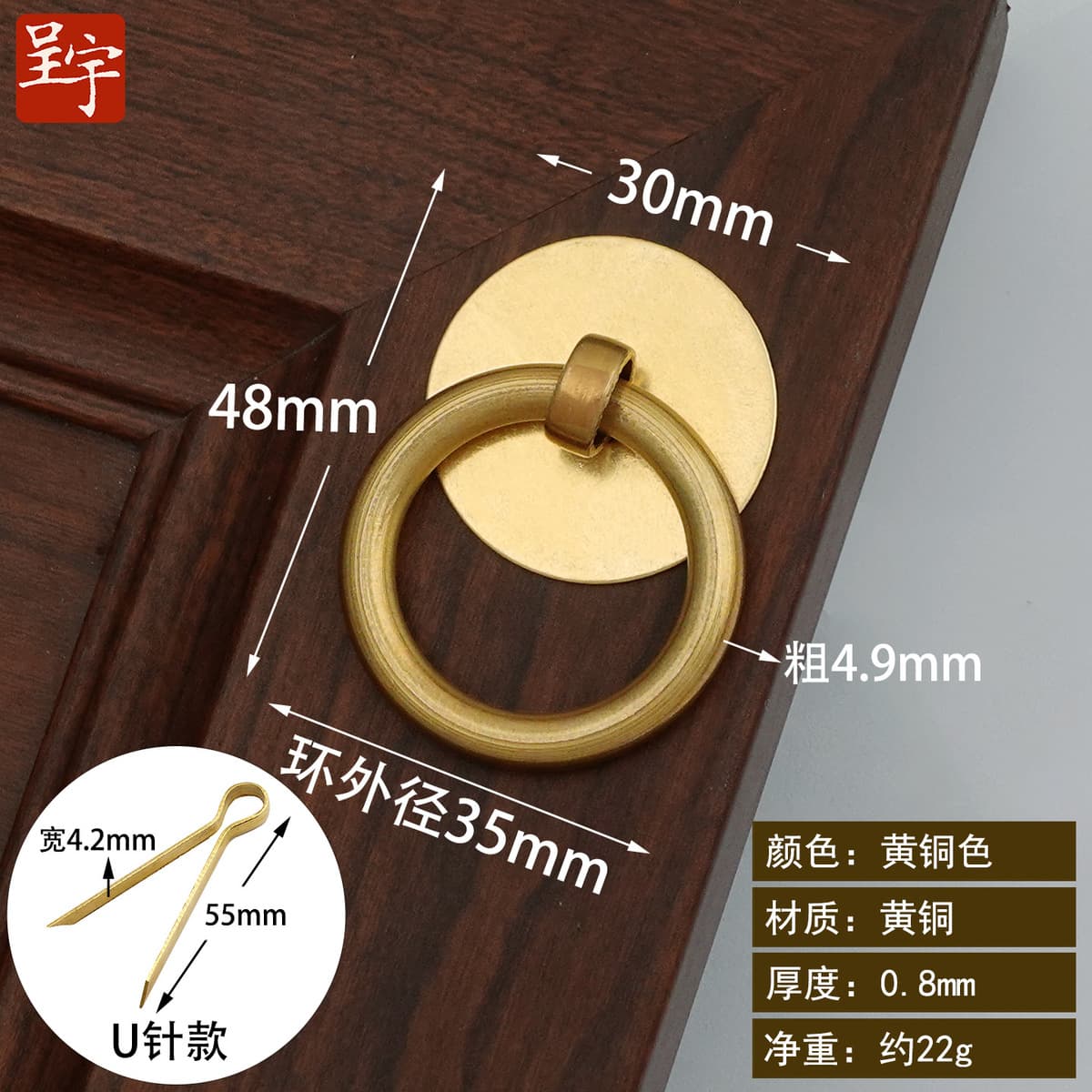 Ретро медные монеты тянуть кольцо классическая мебель медные аксессуары кольца пряжка руки Новый китайский ящик выдвижной...