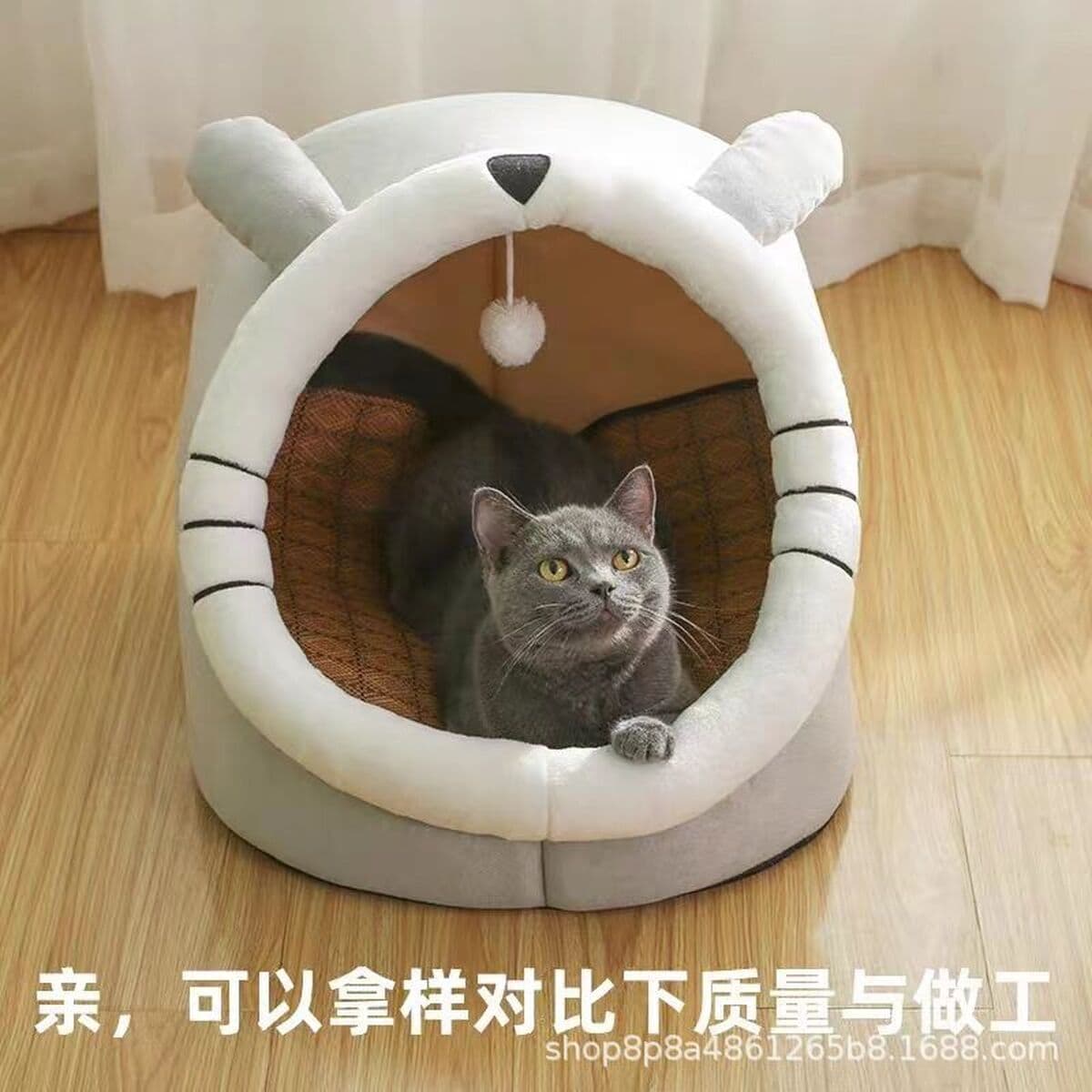 Собачья будка и кошачья будка, удобные, полузакрытые, безопасные, съемные и моющиеся принадлежности для домашних животных...