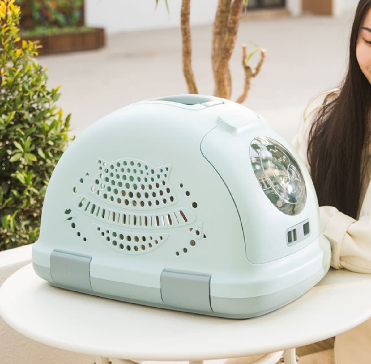 Pet Air Box Cat Кейдж Портативный ящик для перевозки собак Автомобиль Cat Сумка Транспортный чемодан Зоотовары