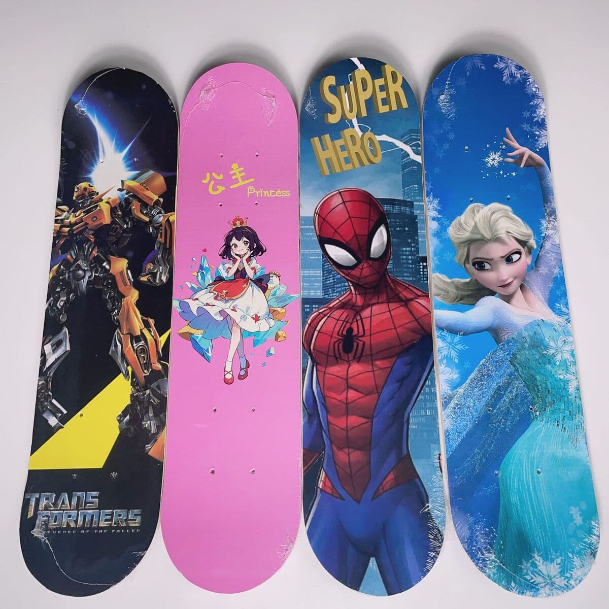 Новый 60 см детский скейтборд трансграничный двойной перебор доска мультфильм прочный скейтборд четырехколесный скутер завод...