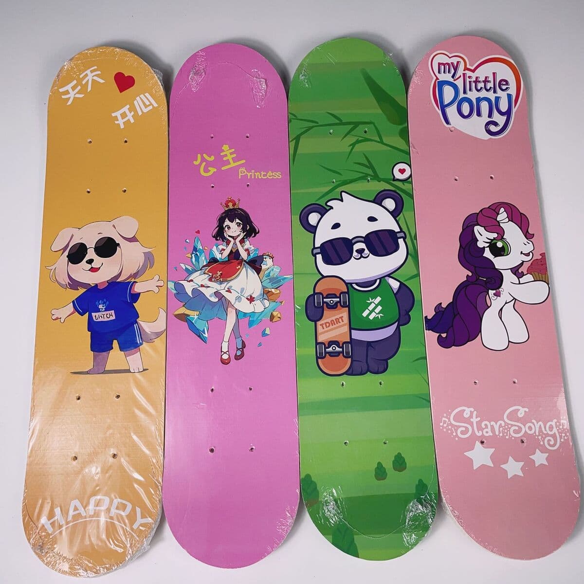 Новый 60 см детский скейтборд трансграничный двойной перебор доска мультфильм прочный скейтборд четырехколесный скутер завод...