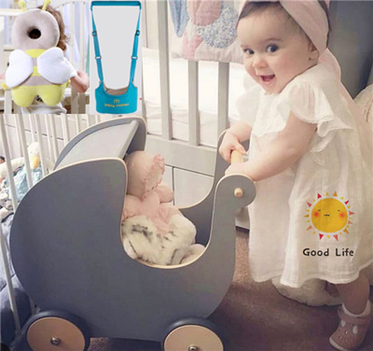 Датская детская коляска-ходунки от 6 до 18 месяцев, обучающая ходьба, 0-образная деревянная игрушка для ног