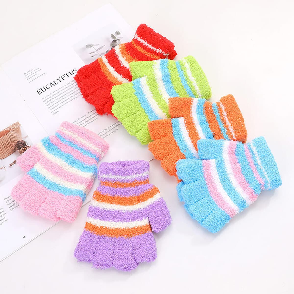 Мужские и женские зимние перчатки с двумя пальцами, новый стиль для работы за компьютером и набора текста, теплые вязаные...