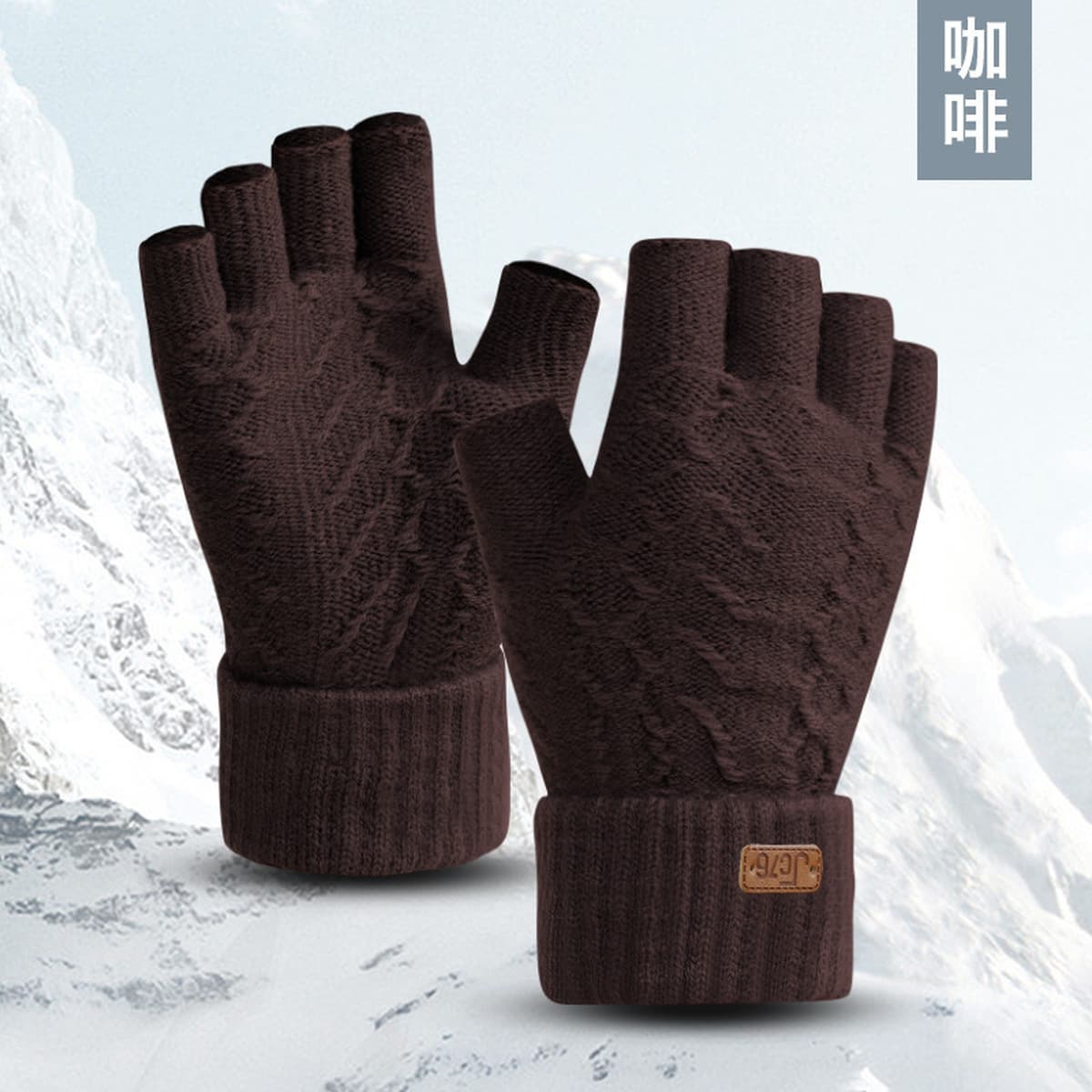 Мужские и женские зимние перчатки с двумя пальцами, новый стиль для работы за компьютером и набора текста, теплые вязаные...
