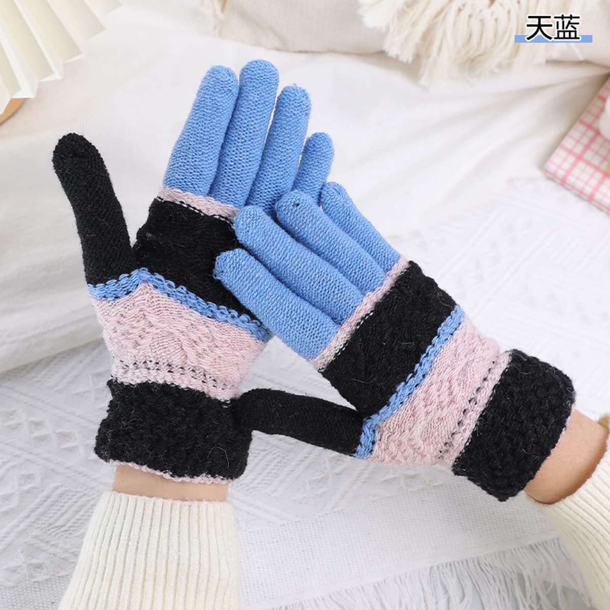 Мужские и женские зимние перчатки с двумя пальцами, новый стиль для работы за компьютером и набора текста, теплые вязаные...