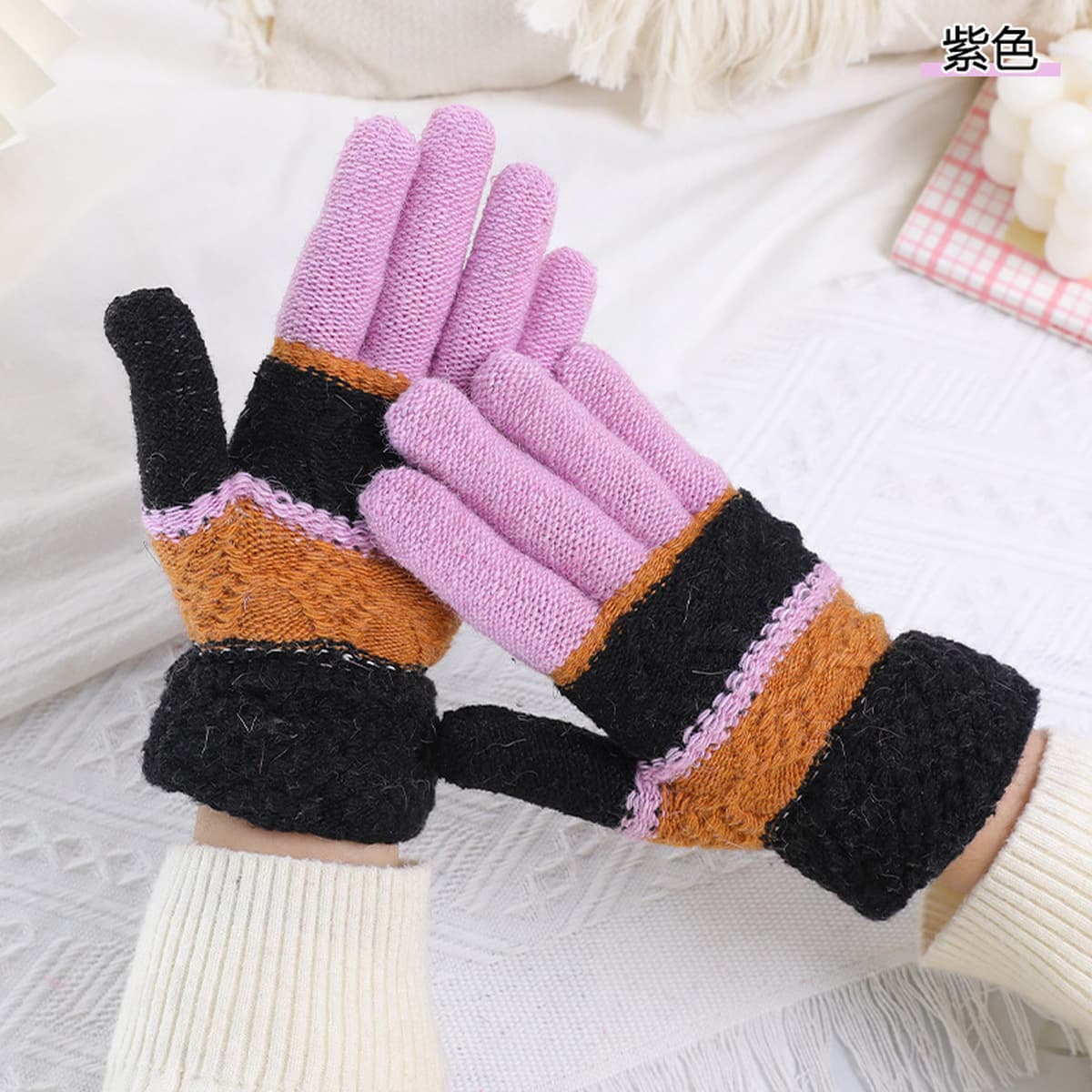 Мужские и женские зимние перчатки с двумя пальцами, новый стиль для работы за компьютером и набора текста, теплые вязаные...