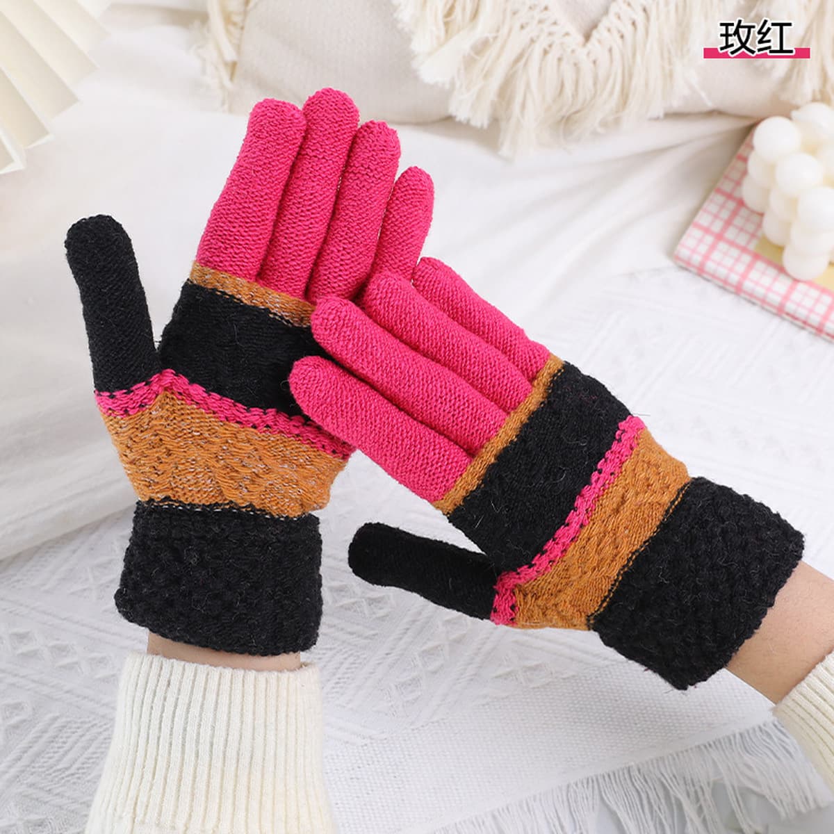 Мужские и женские зимние перчатки с двумя пальцами, новый стиль для работы за компьютером и набора текста, теплые вязаные...