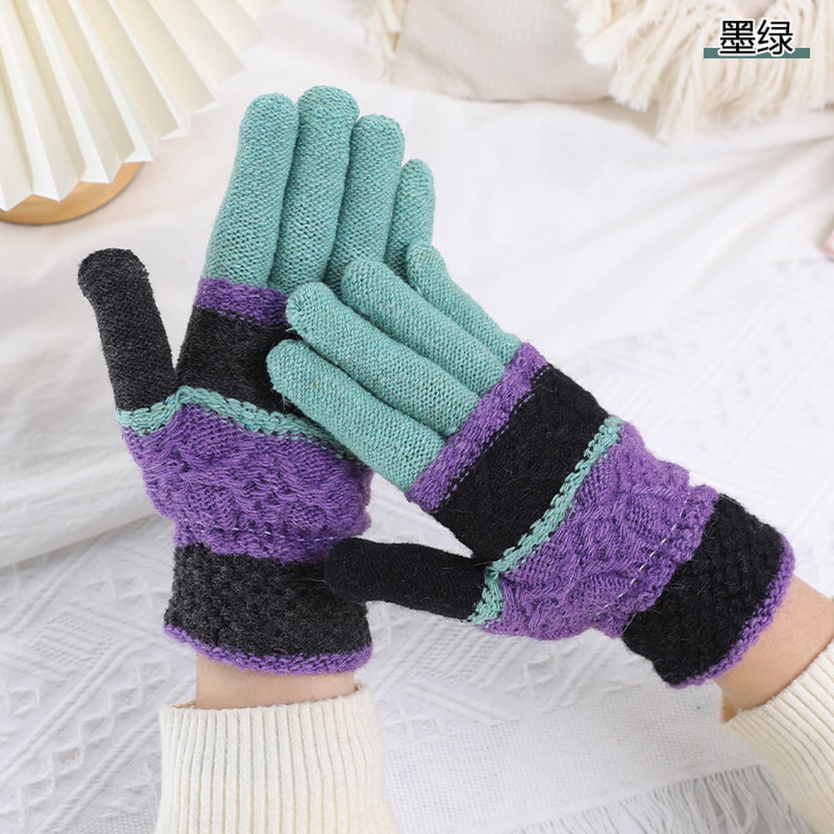 Мужские и женские зимние перчатки с двумя пальцами, новый стиль для работы за компьютером и набора текста, теплые вязаные...