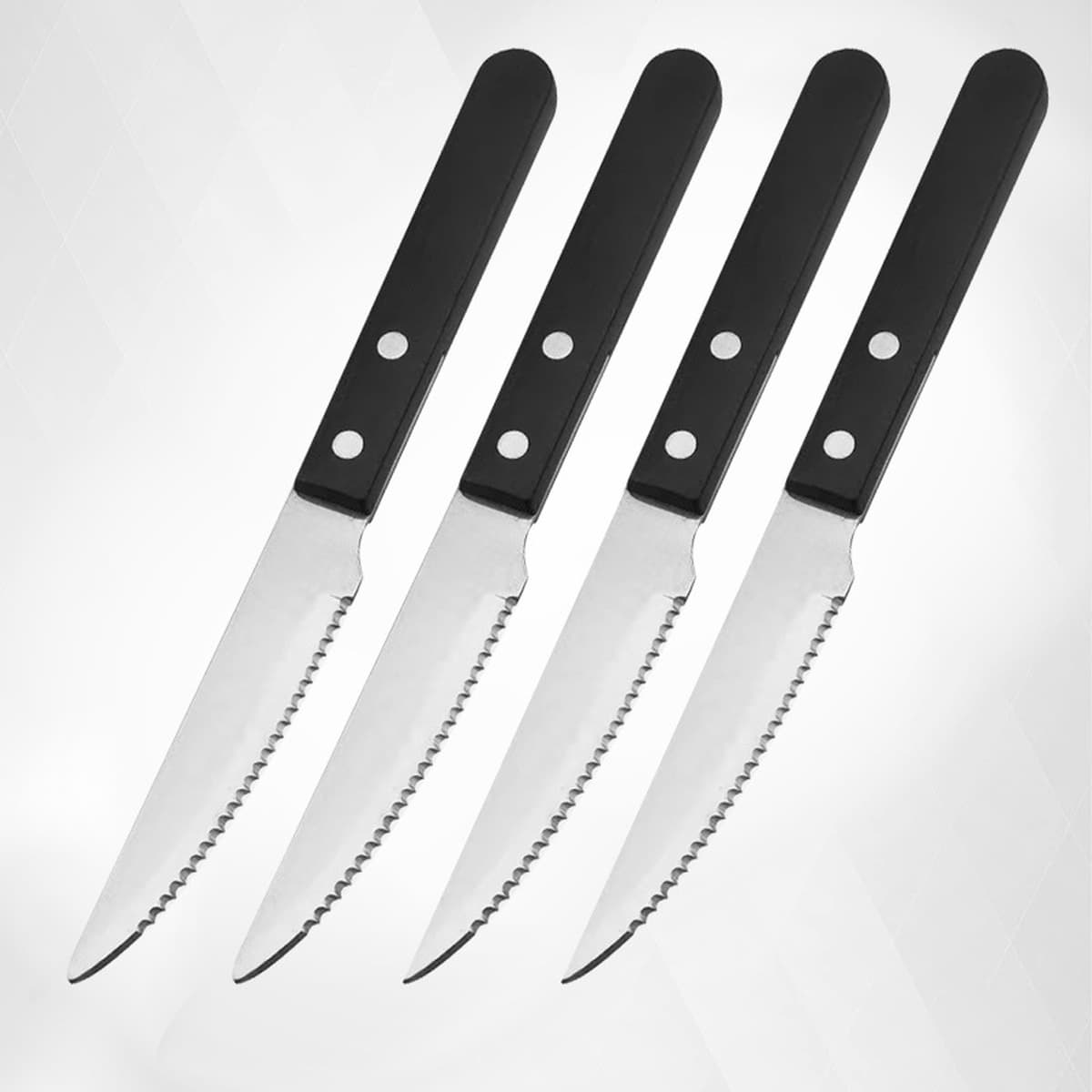 Оптовые кухонные ножи от производителя с пластиковыми ручками, ножи для стейка, зубчатые столовые приборы из нержавеющей...