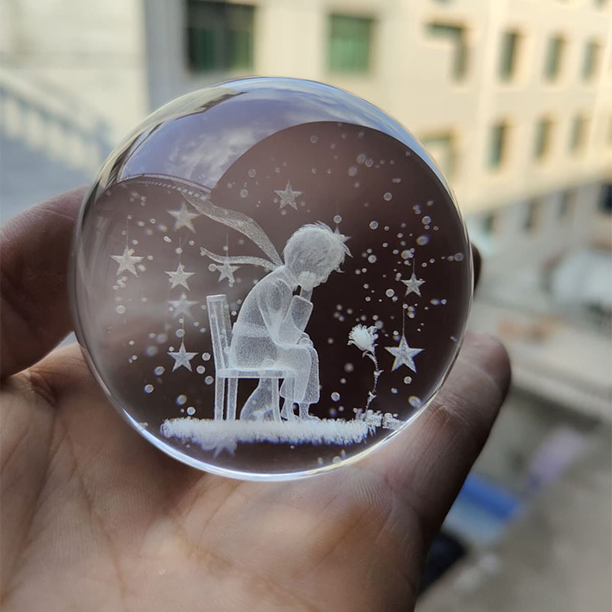 Хрустальный световой шар Футбол Земля Звезда Шар Украшения Домашние поделки Деловой подарок Офисный интерьер Резьба Лунные...