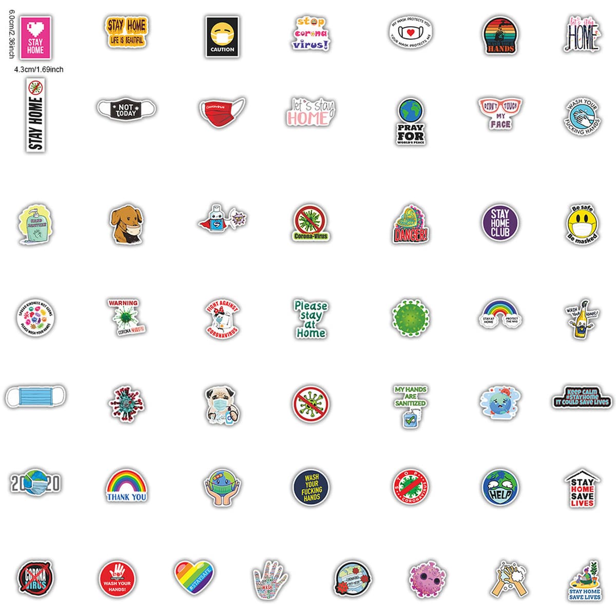 50 мультфильмов эпидемические вирусные бактерии наклейки водонепроницаемый ноутбук чашка воды скейтборд автомобильный шлем...