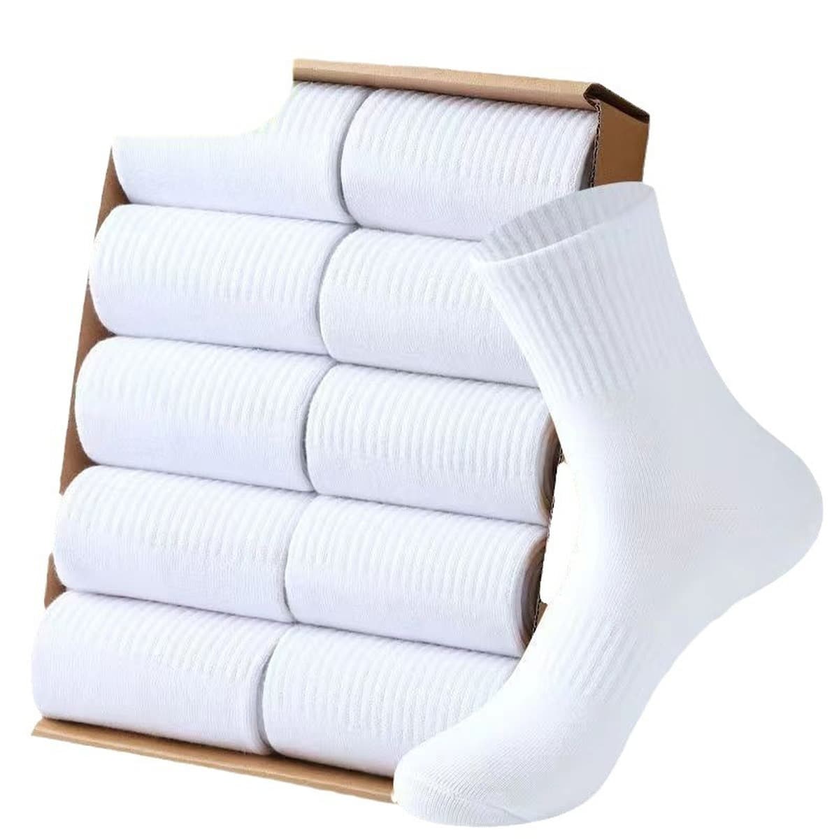 Осенние однотонные универсальные спортивные гольфы черного и белого цвета унисекс, простые хлопковые мягкие мужские носки,...