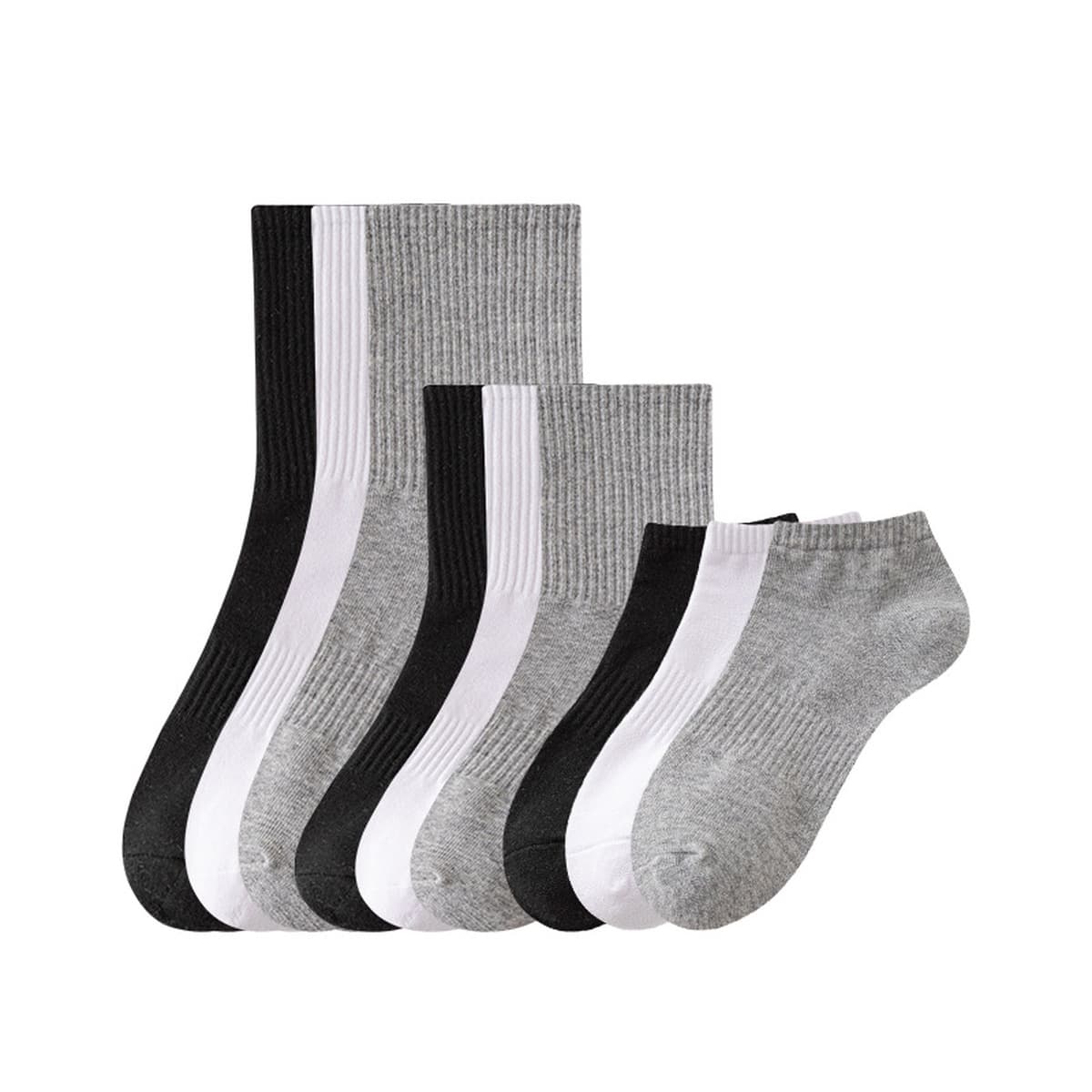 Мужские носки до середины икры, мужские носки с высокой талией, осенние черно-белые спортивные носки из чесаного хлопка,...