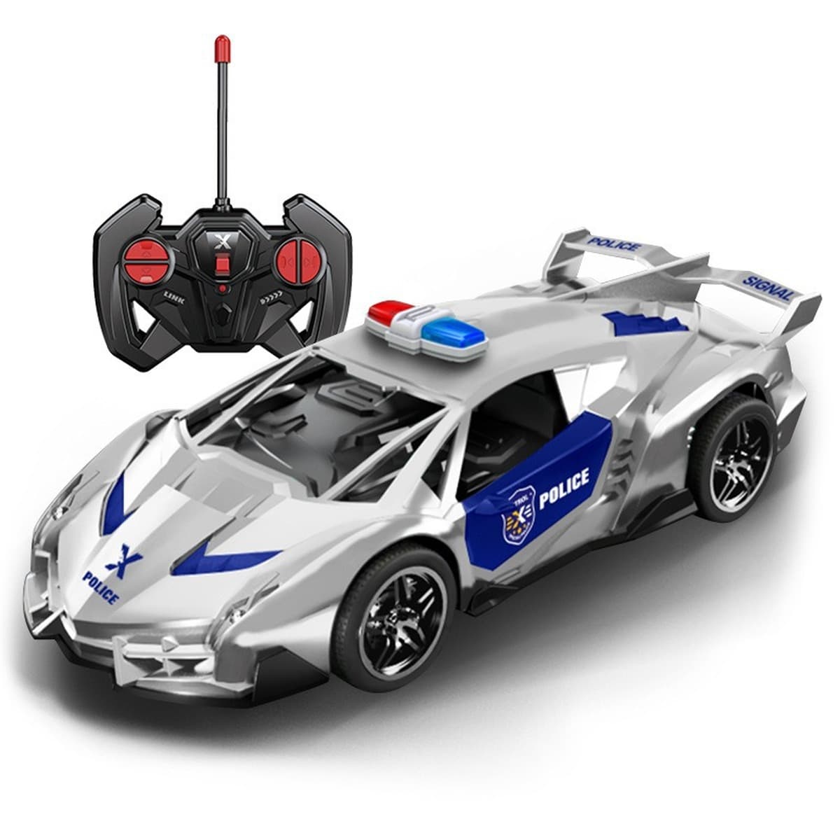Детская игрушка-автомобиль на радиоуправлении, стильная полицейская машина, четырехканальный беспроводной внедорожник,...