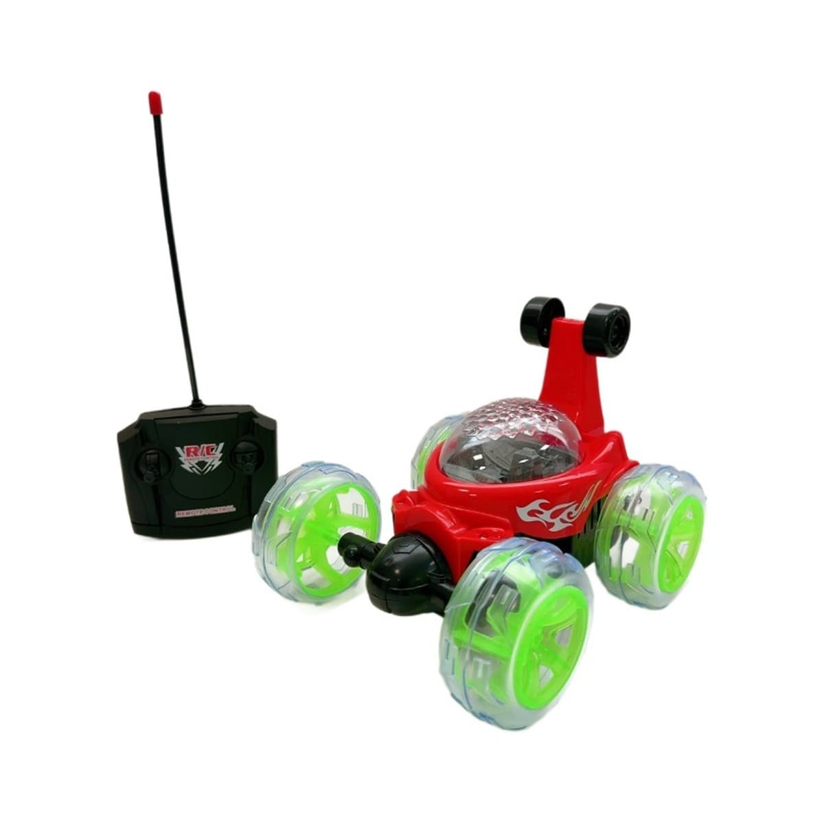Детский электрический четырехсторонний радиоуправляемый трюковой автомобиль с подсветкой, игрушечная машинка для катания,...