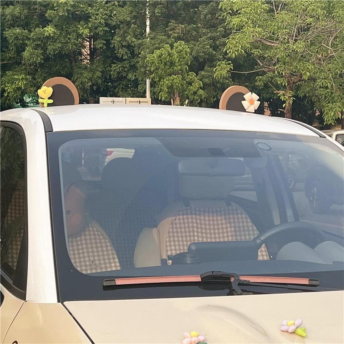 Украшение крыши автомобиля G3F, милый мультяшный декор для экстерьера автомобиля, украшение в виде медвежьих ушей,...