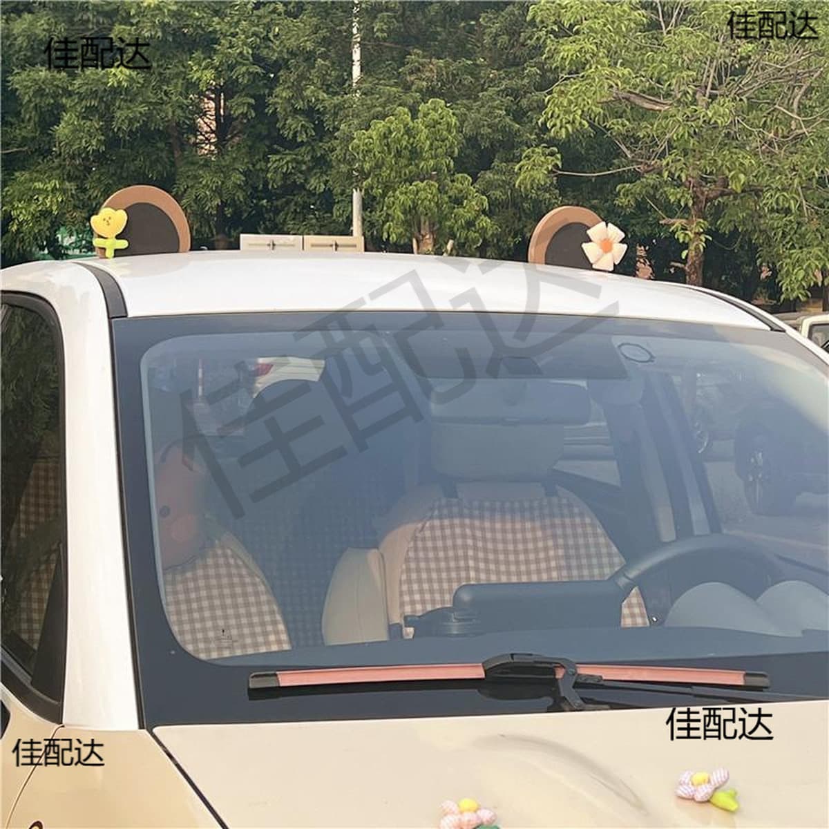 Украшение крыши автомобиля, милое мультяшное украшение наружной части автомобиля с медвежьими ушками, индивидуальное внешнее...