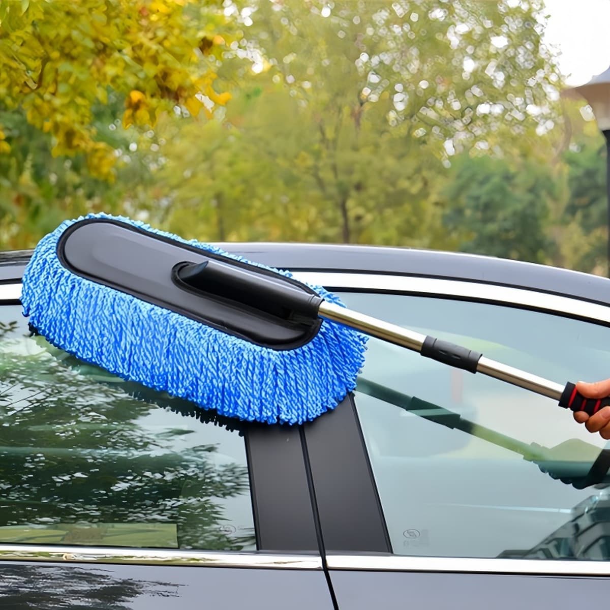 Выдвижная Швабра для удаления пыли для автомойки Чистка автомобиля артефакт автомобиль мягкий мех инструменты для автомойки...