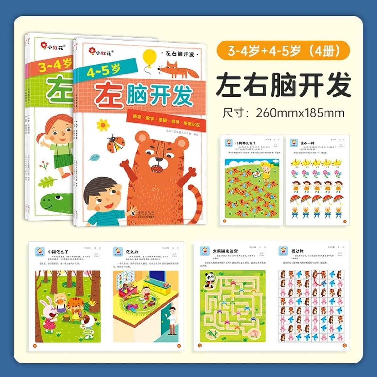 Учебная книга по логике мышления 2-3-4-6 лет 5 головоломок дошкольное обучение