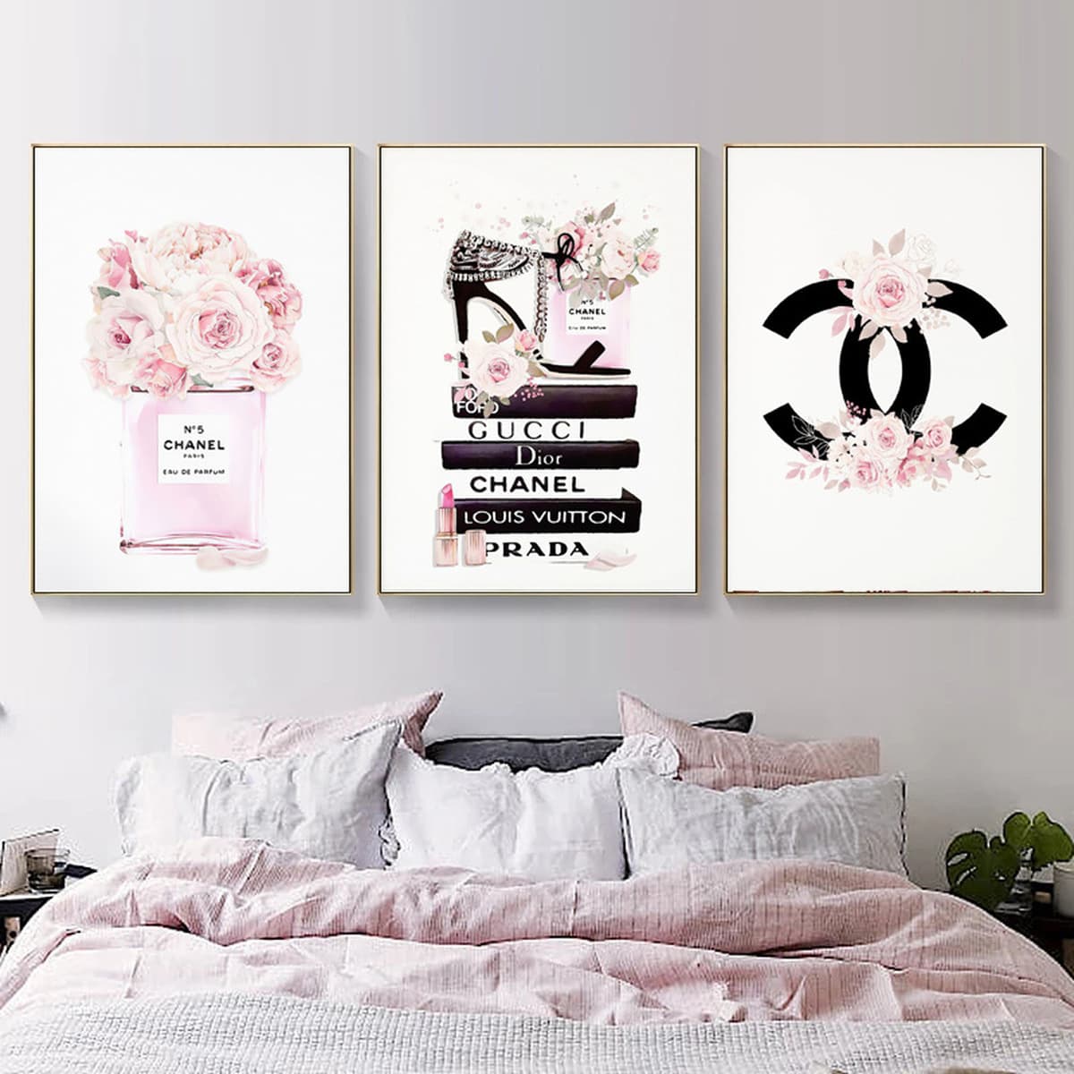 Внешняя торговля модное искусство картина флакон духов печать плакат цветок спальня книга обувь девушка украшение комнаты...