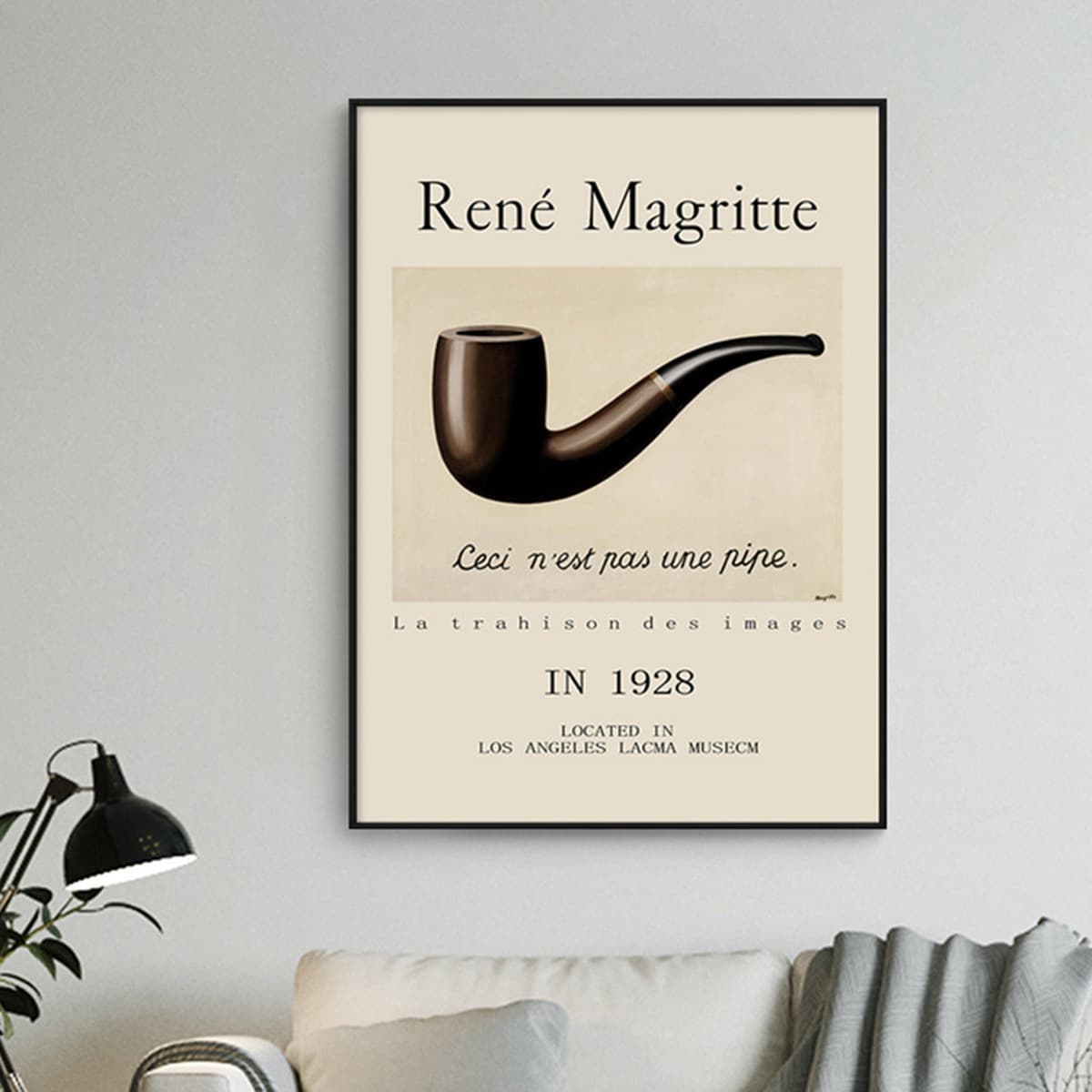 Маргрет курительная трубка плакат ретро декоративная живопись Сюрреализм мастер настенная живопись гостиная стол...