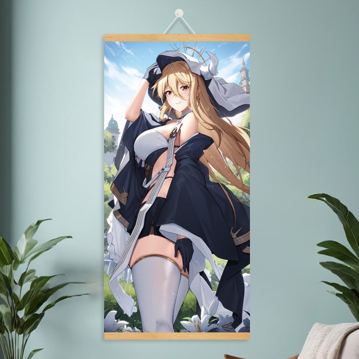 Мультяшный комикс, милый и симпатичный постер с девушкой, фабрика дропшипинга, рулонная картина из массива дерева, подвесная...