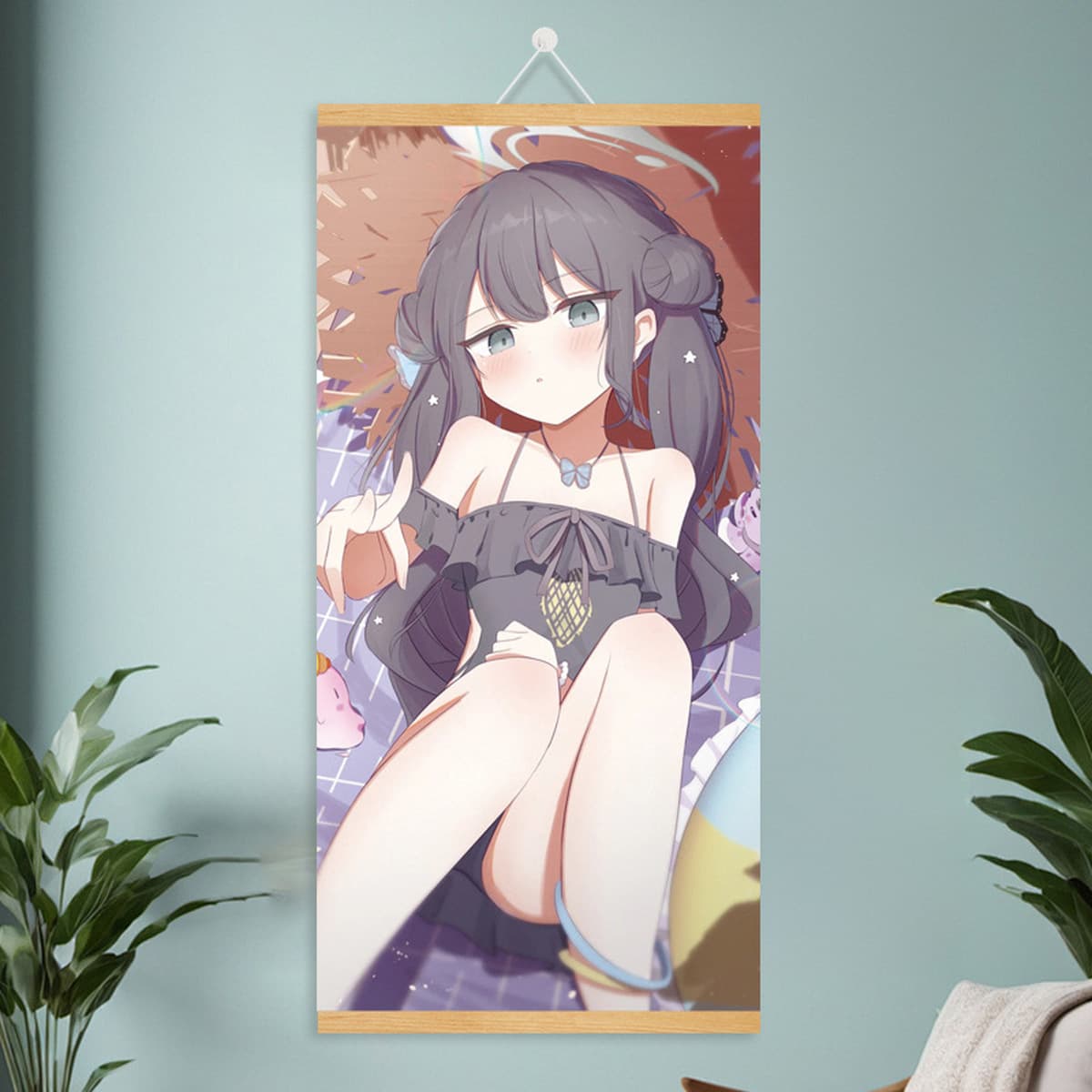 Мультяшный комикс, милый и симпатичный постер с девушкой, фабрика дропшипинга, рулонная картина из массива дерева, подвесная...