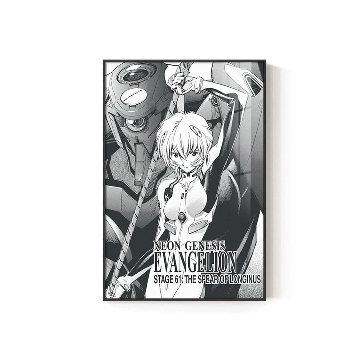 EVA Черно-белый комический плакат Декоративная роспись киберспорт комната кабинет спальня декоративная стена Евангелион...