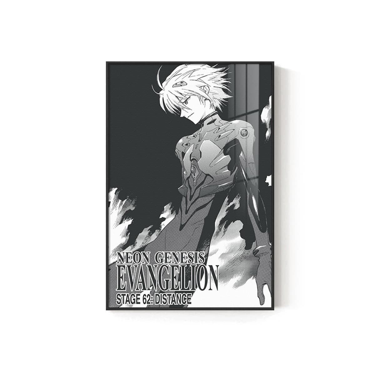 EVA Черно-белый комический плакат Декоративная роспись киберспорт комната кабинет спальня декоративная стена Евангелион...