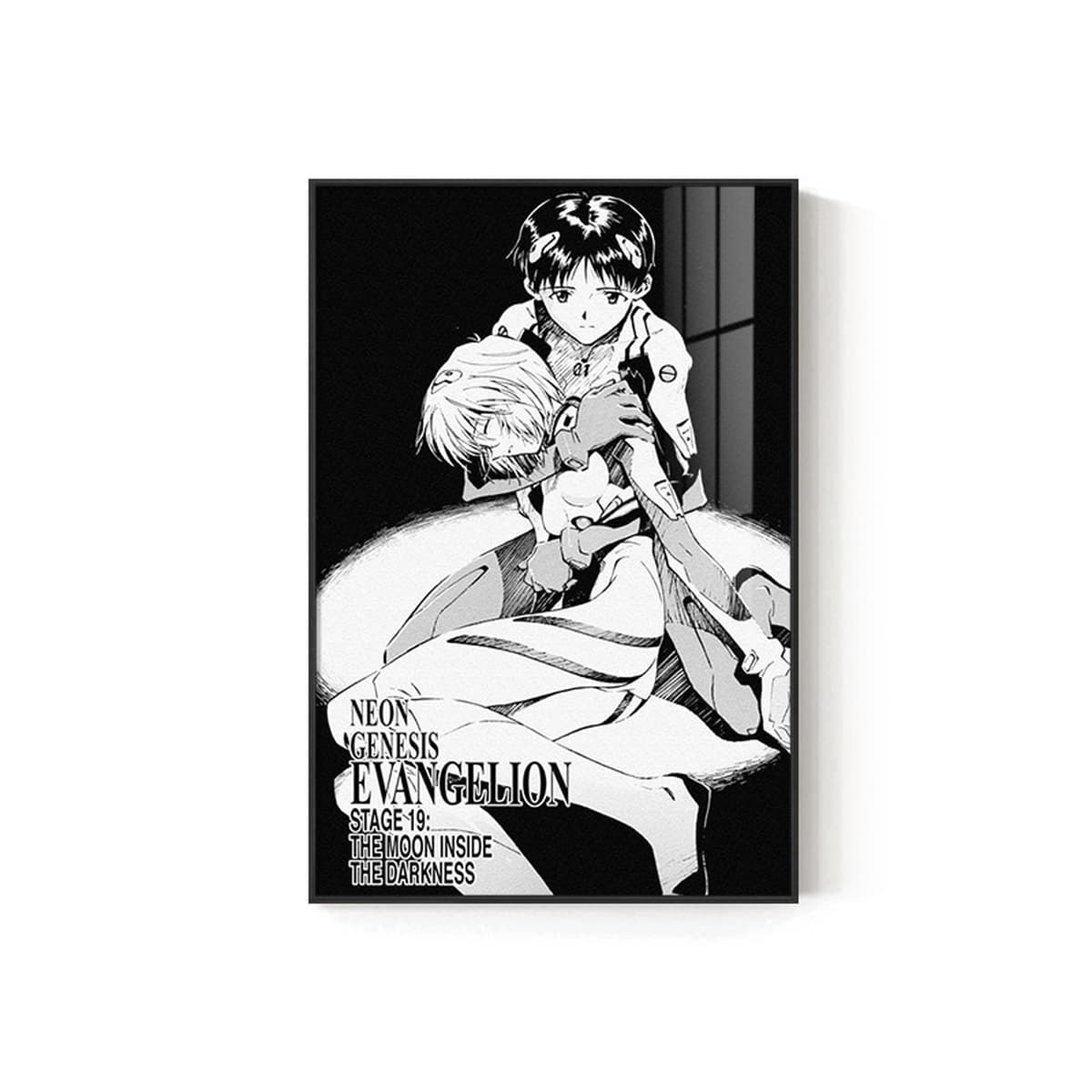 EVA Черно-белый комический плакат Декоративная роспись киберспорт комната кабинет спальня декоративная стена Евангелион...