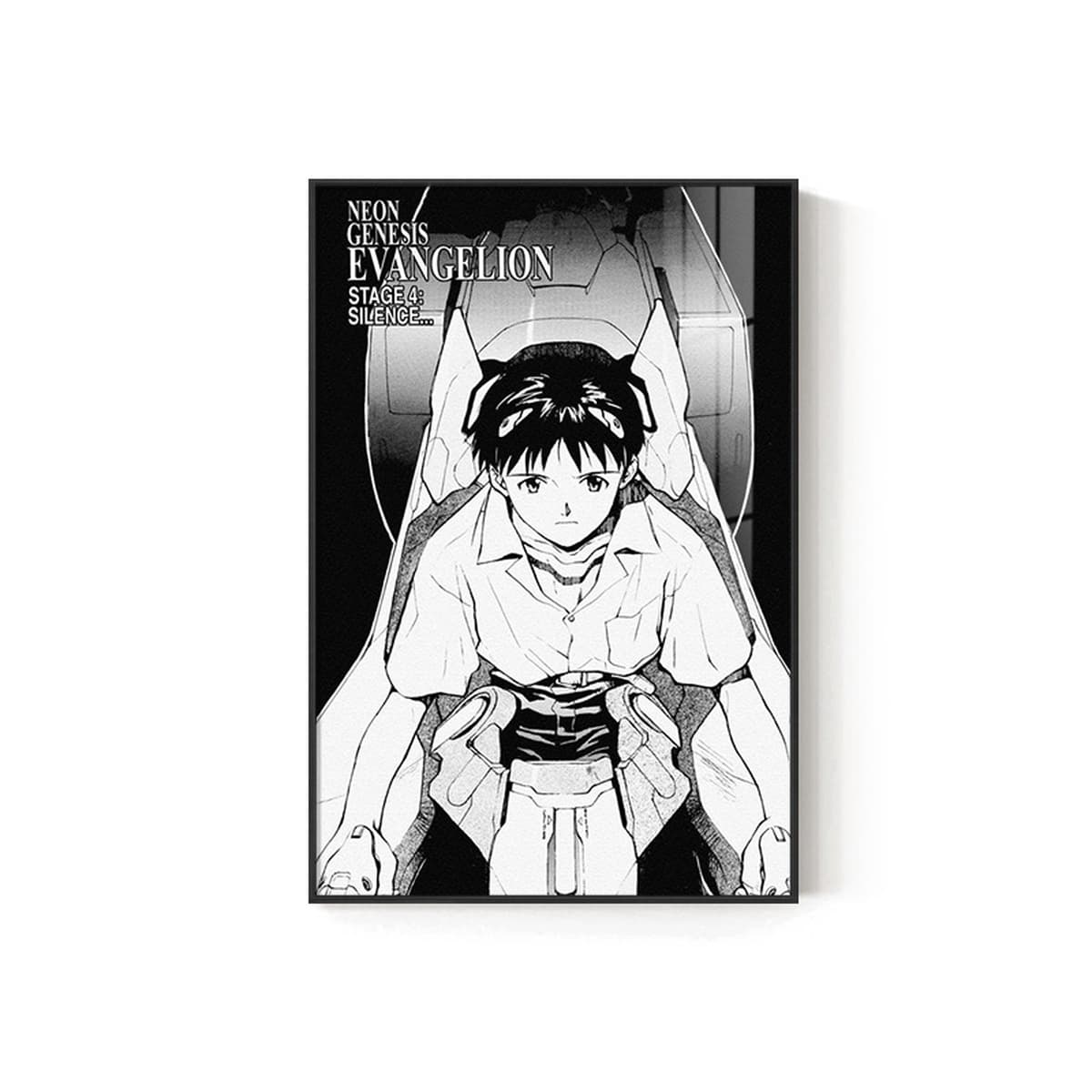 EVA Черно-белый комический плакат Декоративная роспись киберспорт комната кабинет спальня декоративная стена Евангелион...