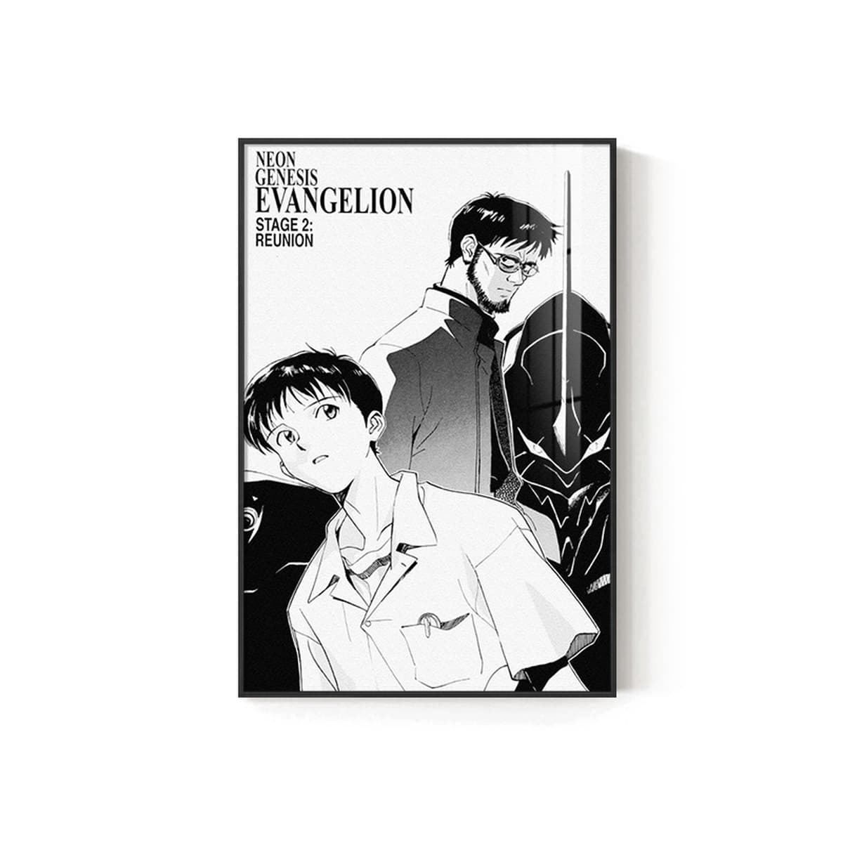 EVA Черно-белый комический плакат Декоративная роспись киберспорт комната кабинет спальня декоративная стена Евангелион...