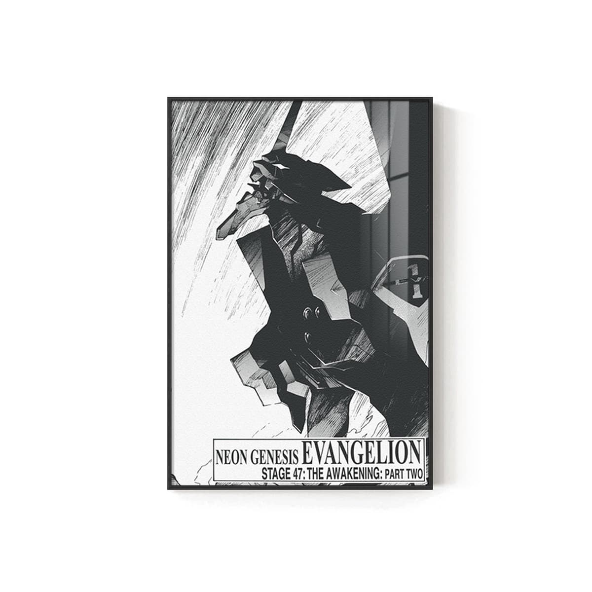 EVA Черно-белый комический плакат Декоративная роспись киберспорт комната кабинет спальня декоративная стена Евангелион...