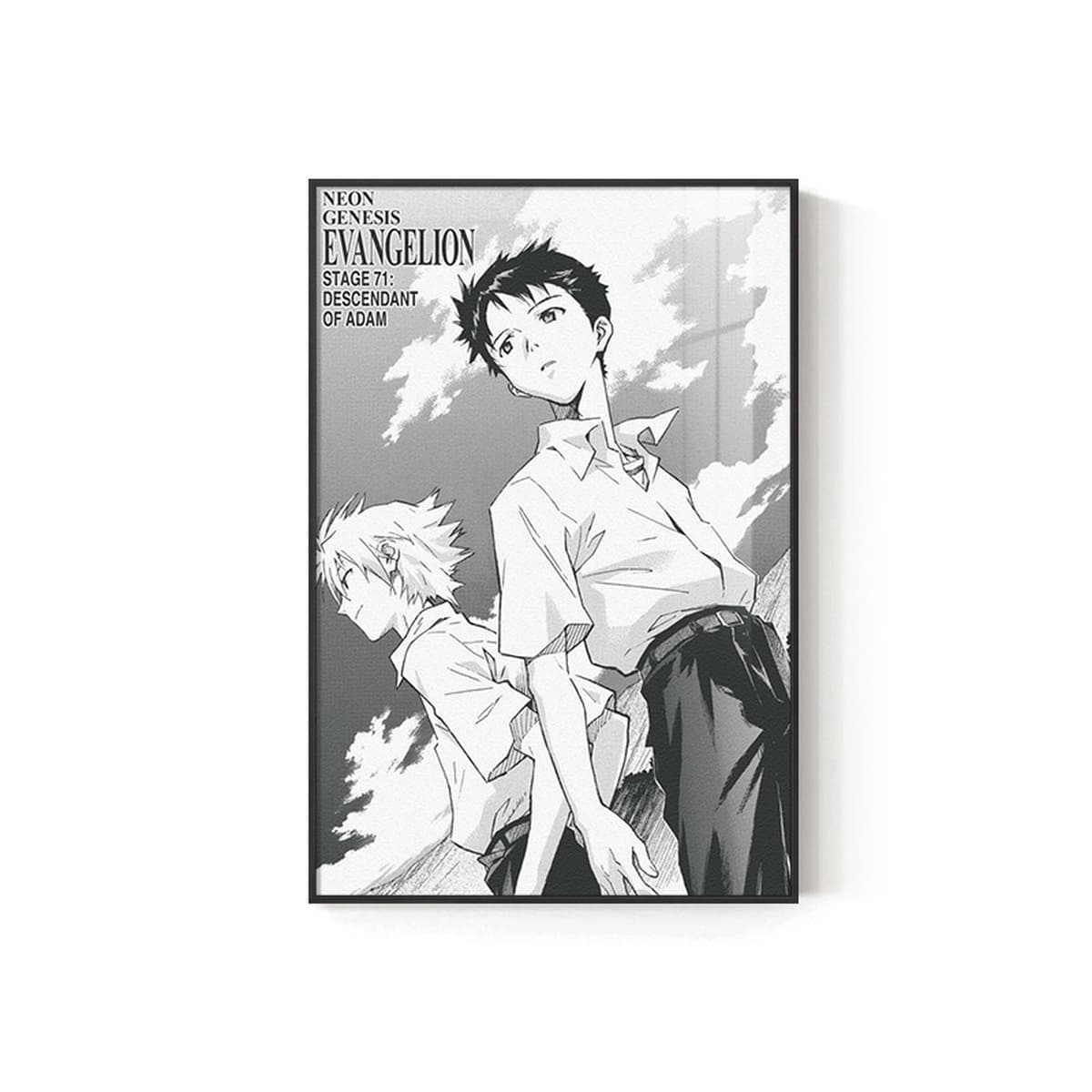 EVA Черно-белый комический плакат Декоративная роспись киберспорт комната кабинет спальня декоративная стена Евангелион...